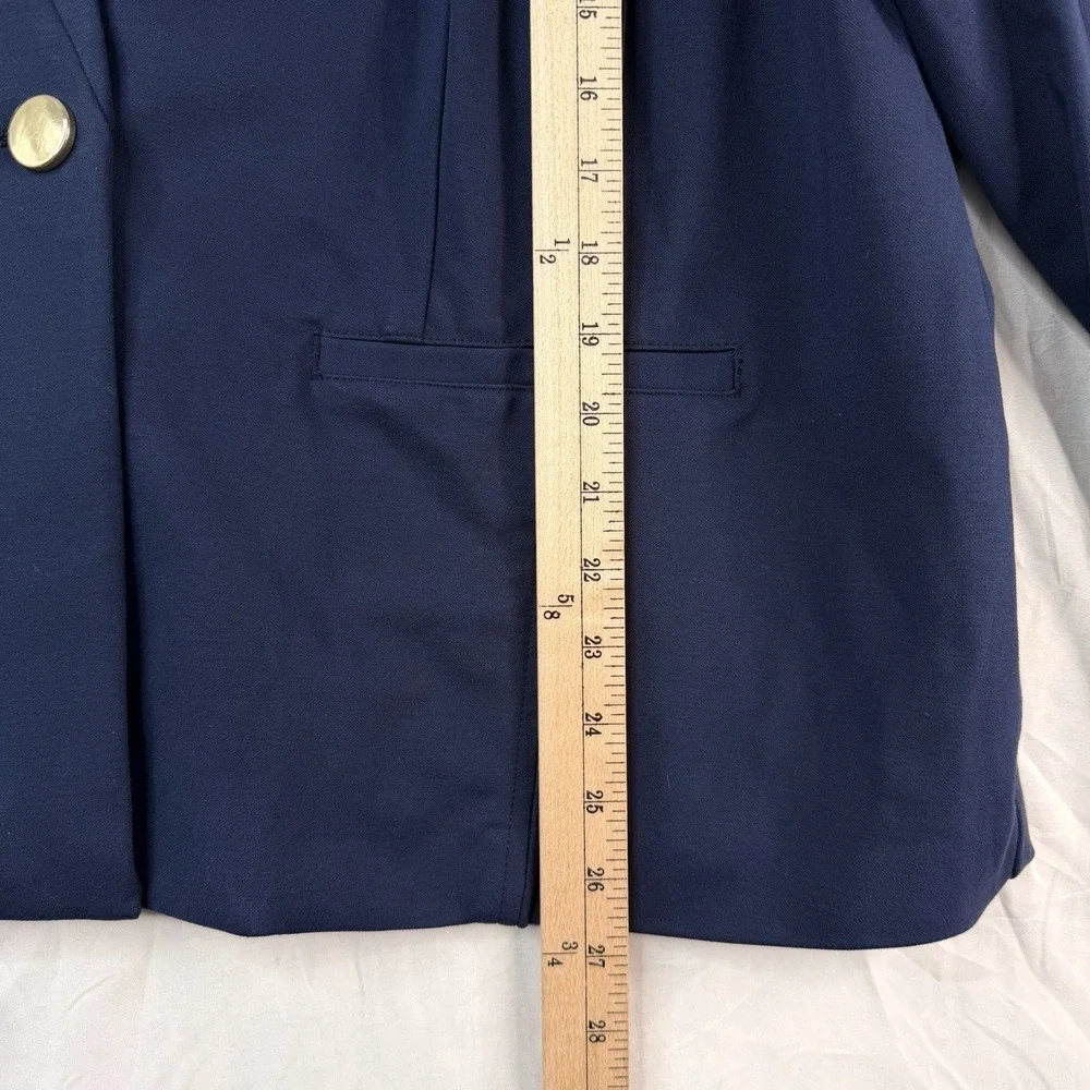 Eloquii Women's Size 18‎ One Button Blazer Jacket Navy Shoulder Pads. 66% Rayon